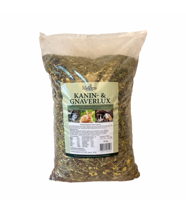 Møllerens Kanin- & GnaverLux – fiberrigt og lækkert foder til kaniner, marsvin og andre gnavere.