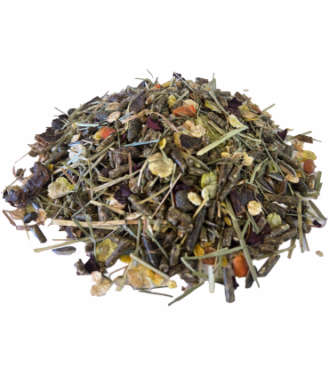 Møllerens Kanin- & GnaverLux – fiberrigt og lækkert foder til kaniner, marsvin og andre gnavere.