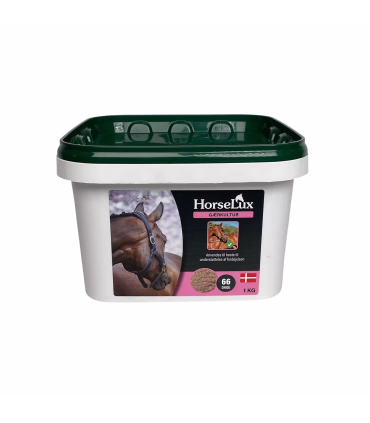 HorseLux Gærkultur – fremmer sund fordøjelse og trivsel hos heste.