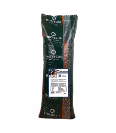 HorseLux Perform – havrefrit müeslifoder med energi og protein til heste i træning.