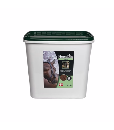 HorseLux Ølgær – naturligt tilskud med vitaminer og mineraler til hud, pels og fordøjelse.