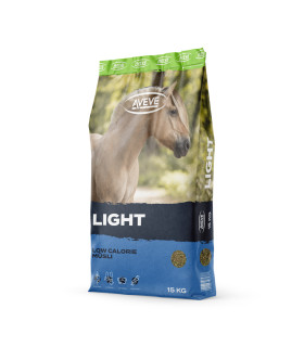 Aveve Light – kornfrit foder med lavt sukkerindhold til nøjsomme heste.