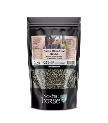 Nordic MEGA Vital BOOST – effektiv vitamin- og mineralstøtte til heste.
