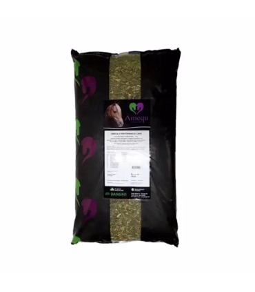 Amequ Omega-3 Performance Care – havrefrit müsli med omega-3, urter og hyben til præstationsheste.