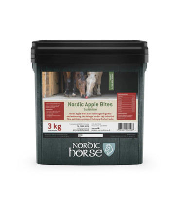 Nordic Apple Bites – naturlige æblegodbidder med omega-3 til din hest.