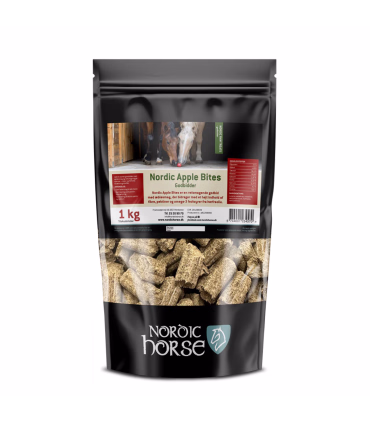 Nordic Apple Bites – naturlige æblegodbidder med omega-3 til din hest.