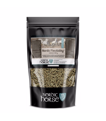Nordic FlexAbility+ – naturligt tilskudsfoder til heste med fokus på bevægelighed og velbefindende.