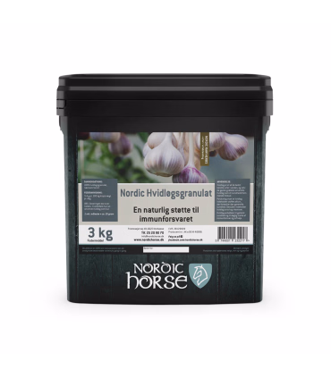 Nordic Hvidløgsgranulat 3 kg – nemt at dosere og blande i foder