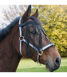 Covalliero Fluepandebånd Sort - Fluemaske - HesteGrovvaren