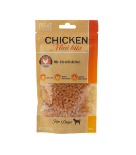 Treateaters Mini Bits Chicken – små godbidder med kylling, ideelle til træning og belønning.