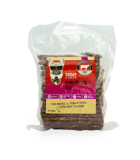 Treateaters Munchy Beef 10 mm – runde tyggepinde med bøfsmag til hunde.