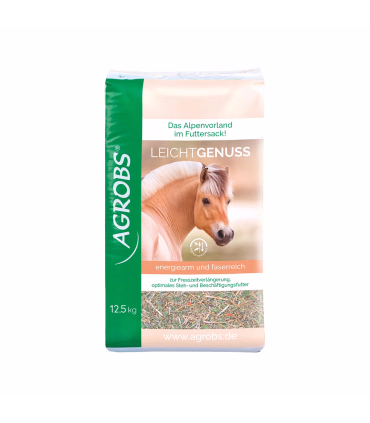 AGROBS LeichtGenuss – fiberrigt supplement med lavt energiindhold, 12,5 kg sæk.