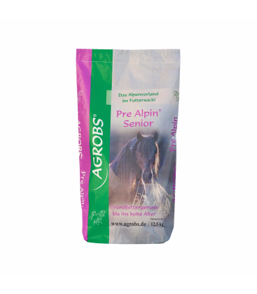 AGROBS PRE ALPIN Senior – letfordøjeligt fibertilskud til ældre heste.