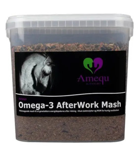 Amequ Omega-3 AfterWork Mash – velsmagende og hurtigt opblødelig til heste efter træning.