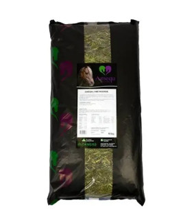 Amequ Omega-3 MetaSense – kornfri müsli til heste med sensitiv fordøjelse og lavt indhold af sukker og stivelse.