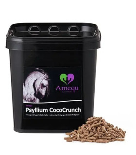 Amequ Psyllium CocoCrunch – piller til sandudrensning og fordøjelsesstøtte.