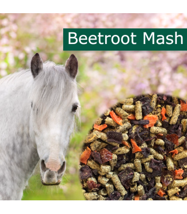HorsePro Beetroot Mash – kornfri, fiberrig mash med rødbede og urter.