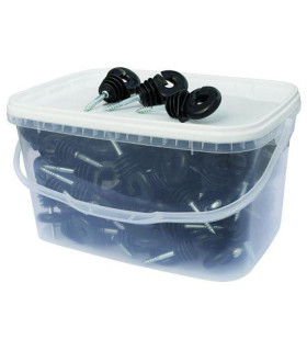 Ryom isolator ring med skrue sort - Hegnsartikler - HesteGrovvaren