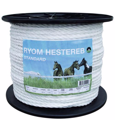 Ryom Polyreb hvid 7 mm - Hegnsartikler - HesteGrovvaren